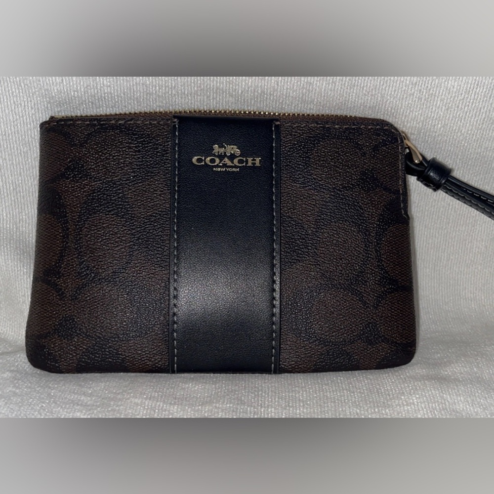 Coach Brown and Black Wristlet